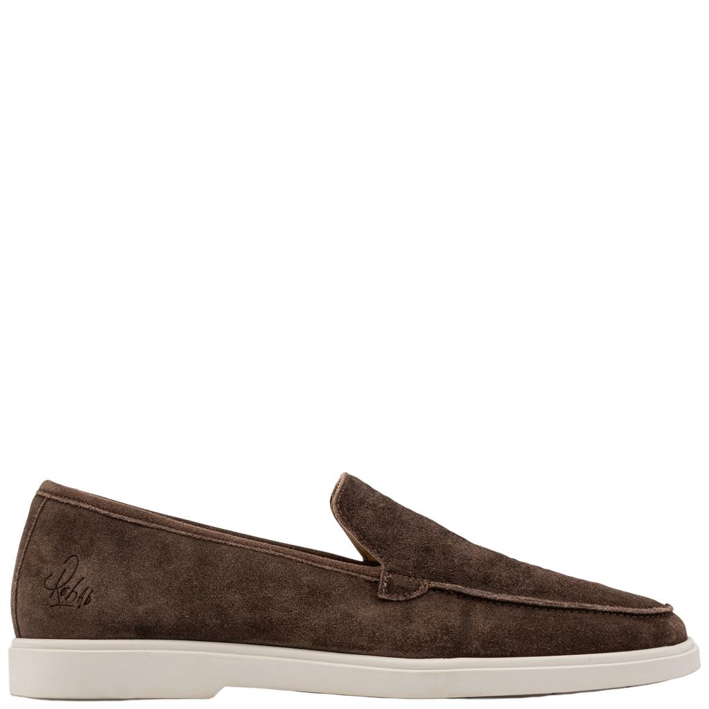 Donkerblauwe heren Rehab suède loafers