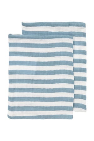 pre-washed washandje Jeans Blue (set van 2)