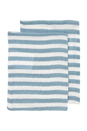 pre-washed washandje Jeans Blue (set van 2)
