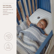 thumbnail: Meyco pre-washed hydrofiele wiegdeken Stripe Jacquard  Indigo