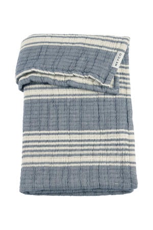 pre-washed hydrofiele wiegdeken Stripe Jacquard Indigo
