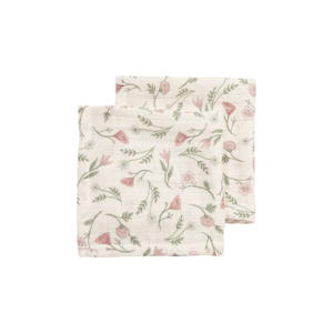 hydrofiel pre-washed monddoekje Flower (set van 2)