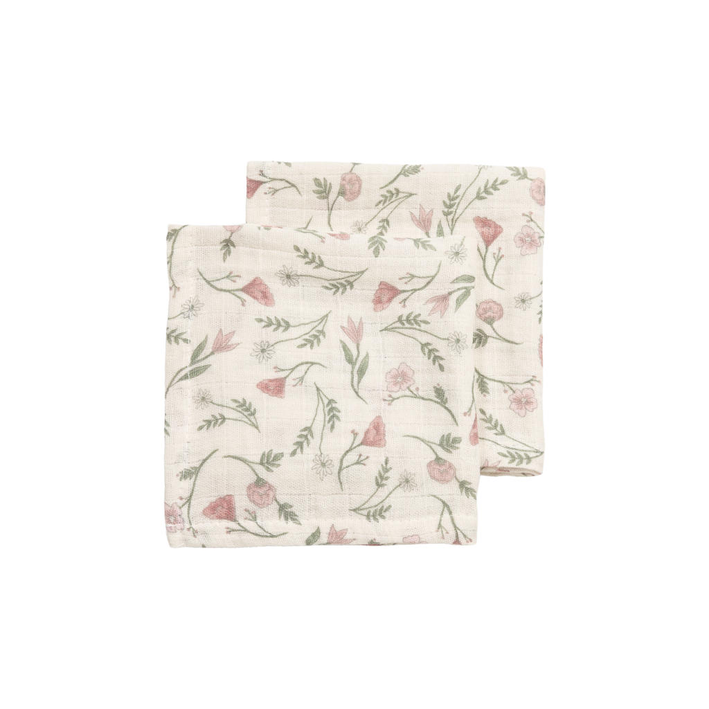 Meyco hydrofiel pre-washed monddoekje Flower (set van 2)