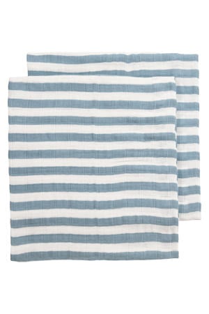 pre-washed hydrofiele doek Jeans Blue (set van 2)