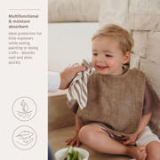 thumbnail: Meyco Fat Stripe Slab - Jacquard Badstof - Taupe - 3-pack