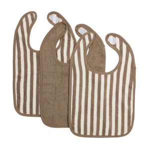 Fat Stripe Slab - Jacquard Badstof - Taupe - 3-pack