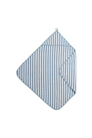 Fat Stripe Badcape - Jacquard Badstof - Jeans Blue - 75x75cm