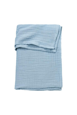 pre-washed hydrofiele uni ledikant laken Jeans Blue