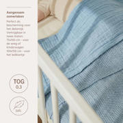thumbnail: Meyco pre-washed hydrofiele baby wieglaken uni Jeans Blue