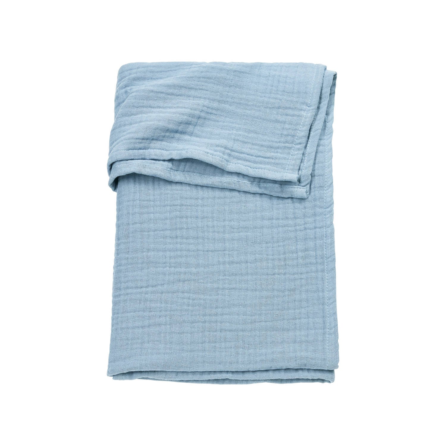 Meyco pre-washed hydrofiele baby wieglaken uni Jeans Blue