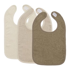 Uni slab - badstof - natural/soft sand/taupe - 3-pack