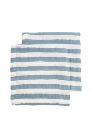 hydrofiel pre-washed monddoekje Jeans Blue (set van 2)