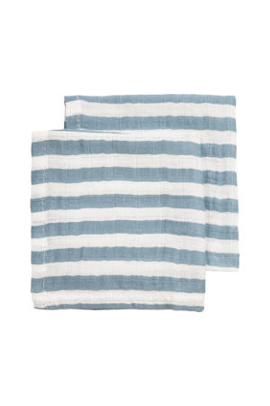 hydrofiel pre-washed monddoekje Jeans Blue (set van 2)