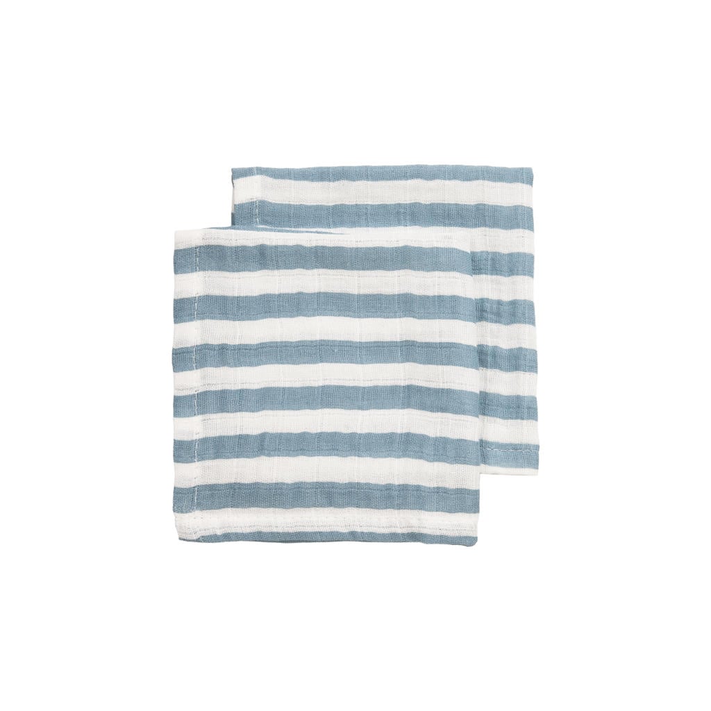 Meyco hydrofiel pre-washed monddoekje Jeans Blue (set van 2)
