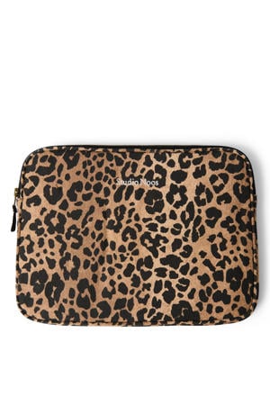 13 inch Leopard laptopsleeve bruin