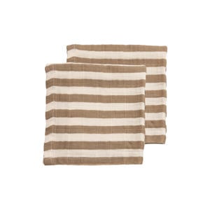 hydrofiel pre-washed monddoekje taupe/wit