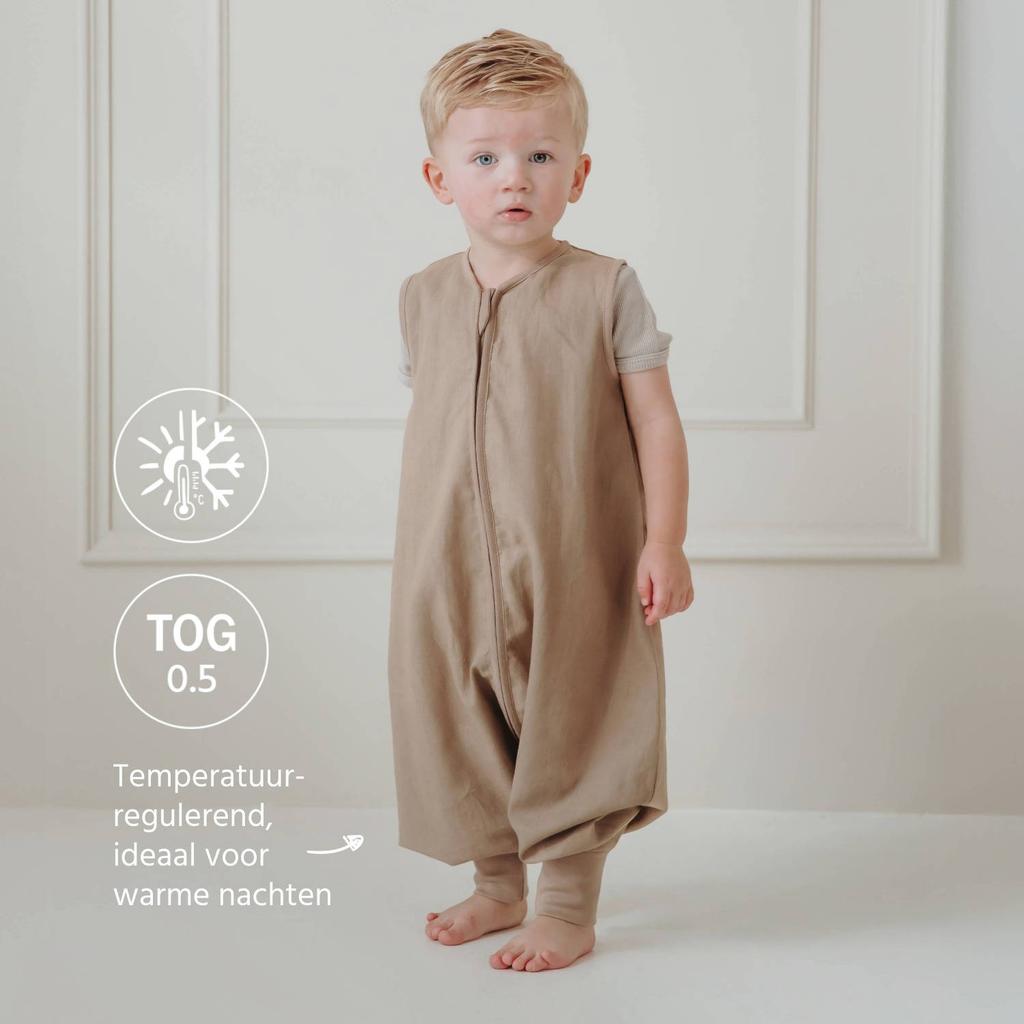 Meyco linnen slaapoverall jumper Studio Collection taupe
