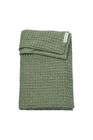 wafel katoenen ledikant deken Olive Green