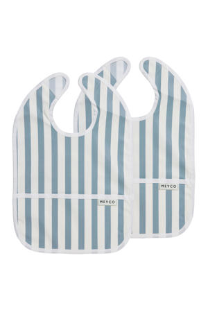 Fat Stripe slab + opvangbakje - Jeans Blue - 2-pack