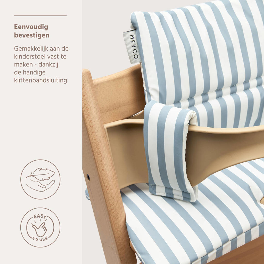 Meyco Fat Stripe Stoelverkleiner Meegroei - Jeans Blue
