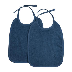 Uni slab - badstof - indigo - 2-pack