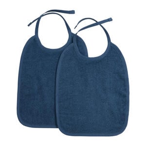 Uni slab - badstof - indigo - 2-pack