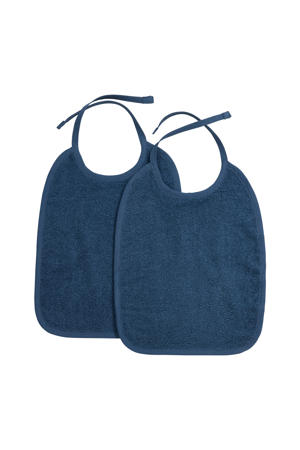 Uni slab - badstof - indigo - 2-pack