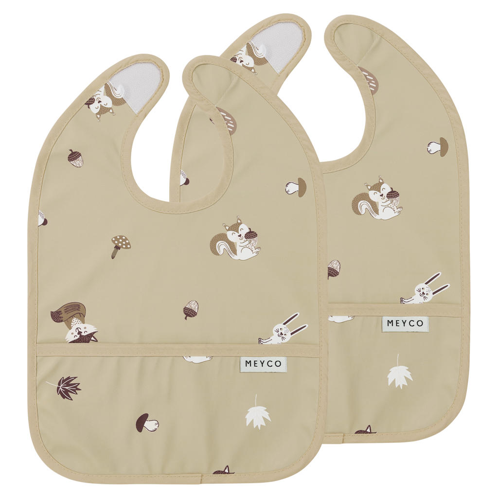 Meyco Forest Animals Slab Met Opvangbakje - Sand - 2-pack