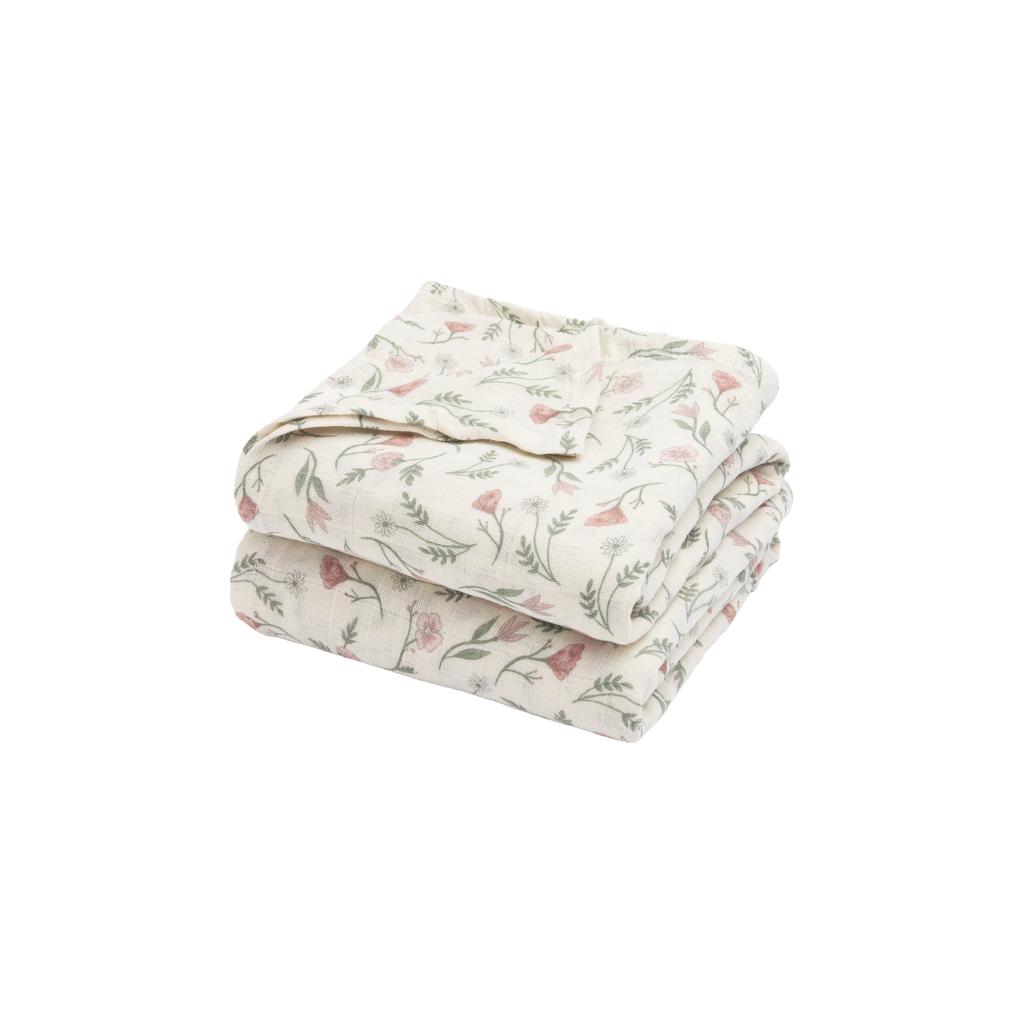 Meyco hydrofiele pre-washed swaddle Flower (set van 2)