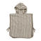 Meyco Fat Stripe Badponcho - Jacquard Badstof - Taupe - 1-3 jaar