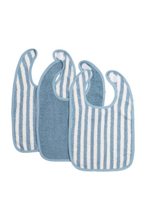 Fat Stripe Slab - Jacquard Badstof - Jeans Blue - 3-pack