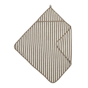 Fat Stripe Badcape - Jacquard Badstof - Taupe - 75x75cm