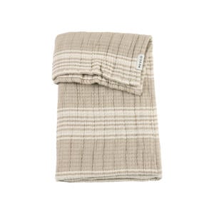 pre-washed hydrofiele ledikantdeken Stripe Jacquard Sand