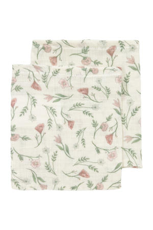 hydrofiel pre-washed washandje Flower (set van 2)