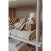 thumbnail: Meyco pre-washed hydrofiele wiegdeken Stripe Jacquard Sand