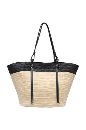 raffia shopper ONLCELIA naturel/zwart