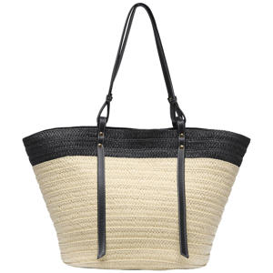 raffia shopper ONLCELIA naturel/zwart
