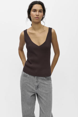 singlet gebreid bruin