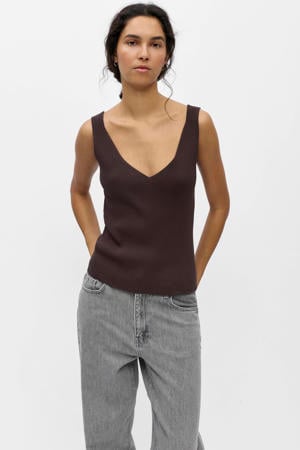 singlet gebreid bruin