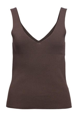singlet gebreid bruin