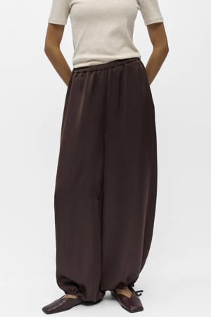 viscose loose fit broek - bruin