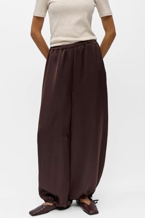 viscose loose fit broek - bruin