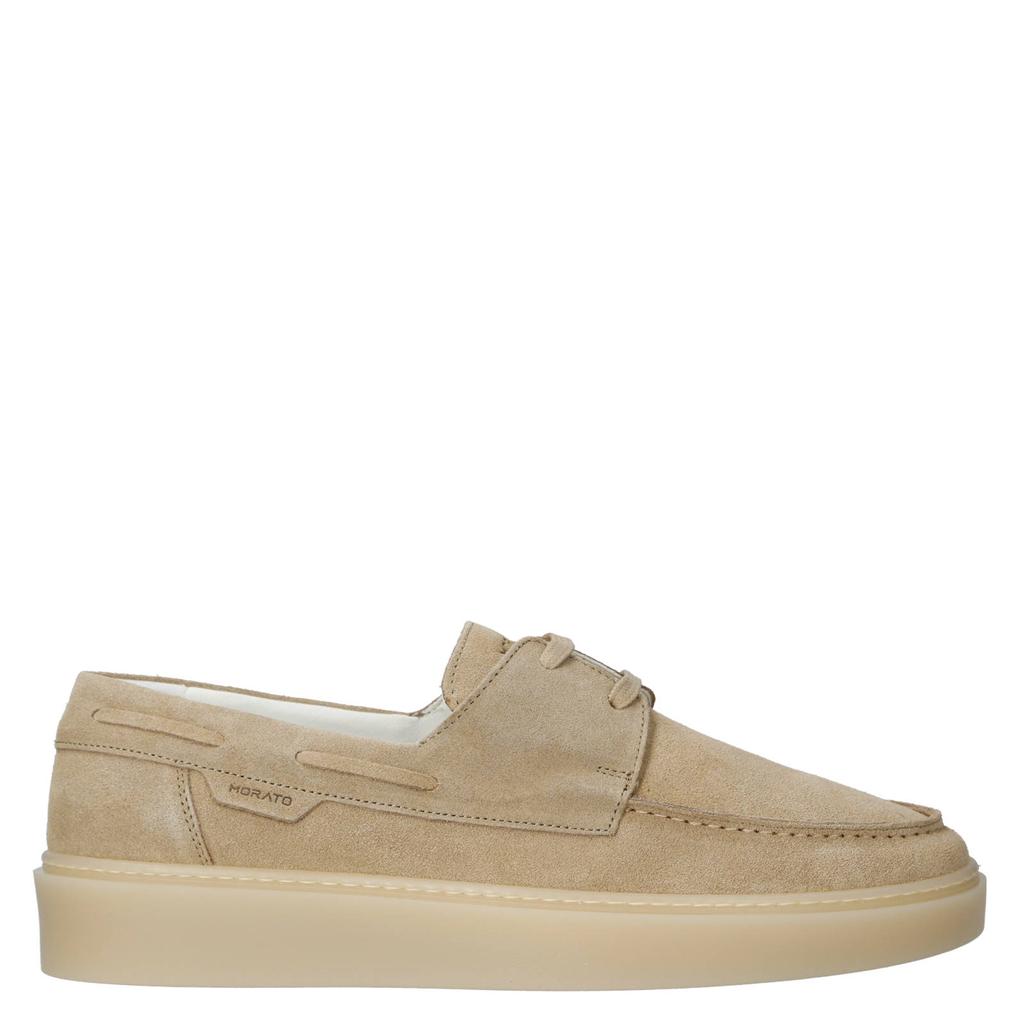 Beige heren Antony Morato suède loafers met veters