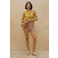 VERO MODA straight regular waist gestreepte casual short
