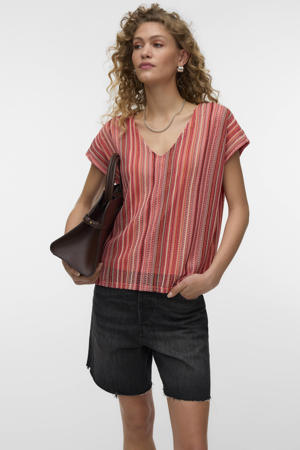 gestreepte top rood