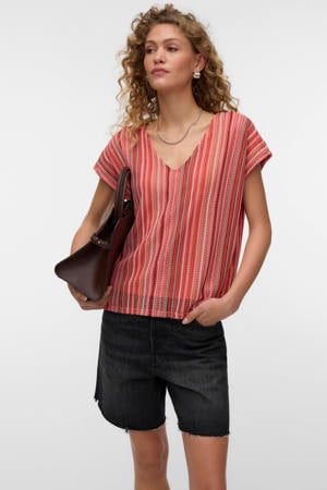 gestreepte top rood