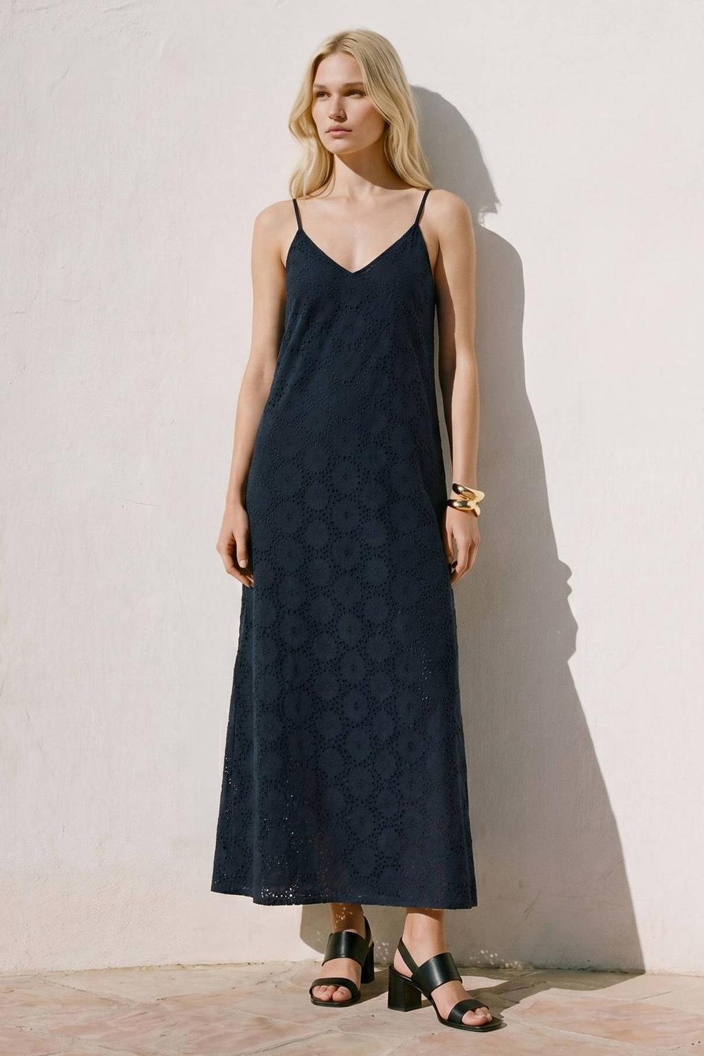 VERO MODA midi jurk marineblauw
