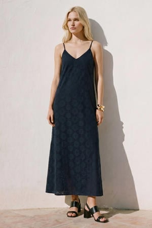 midi jurk marineblauw