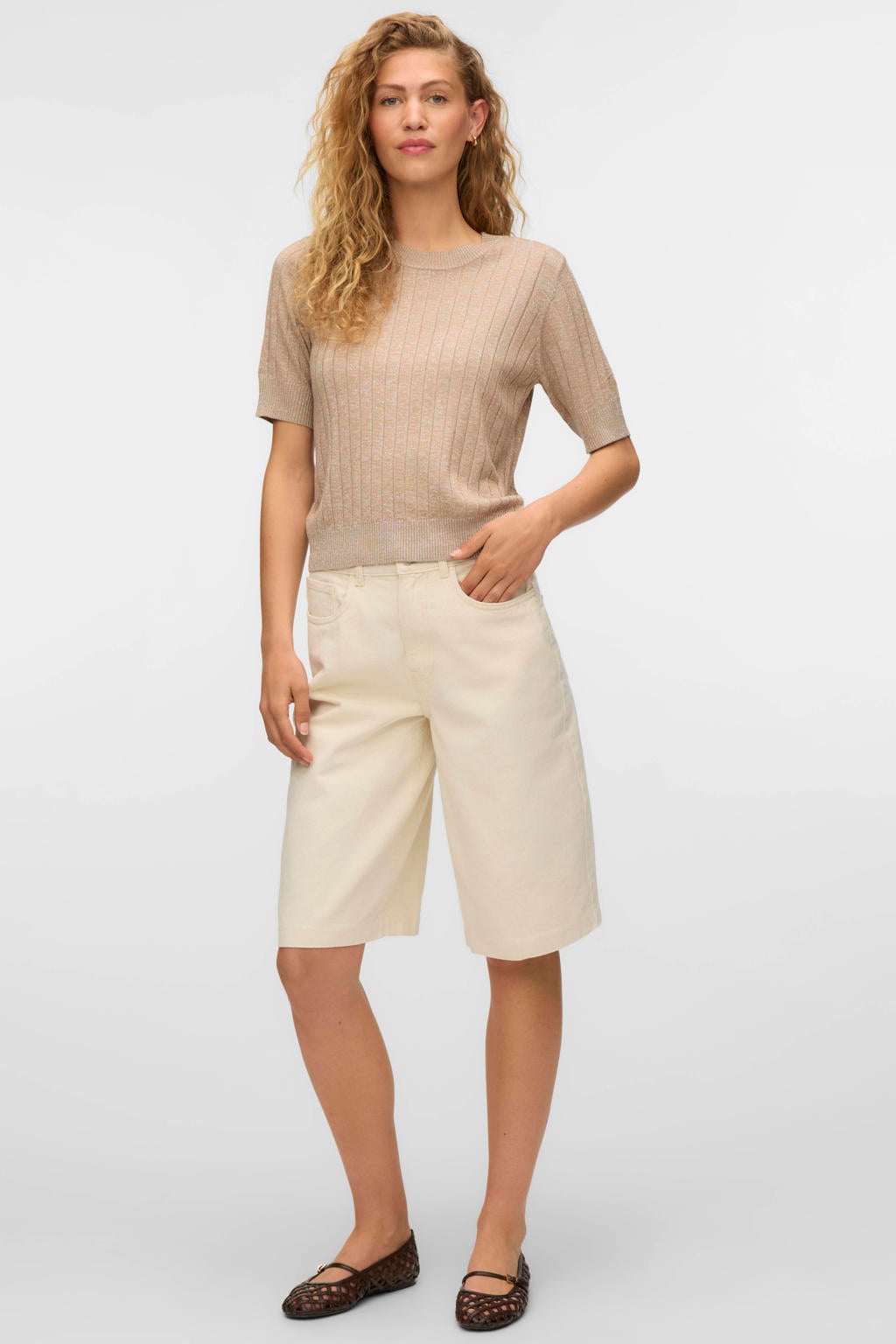 VERO MODA top gebreid taupe