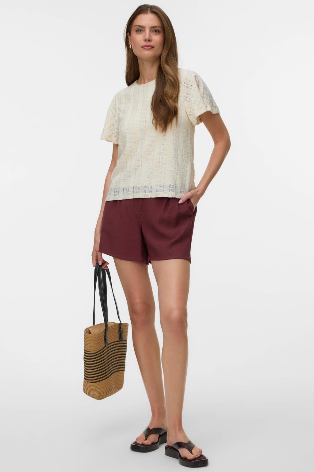 VERO MODA top broderie crème